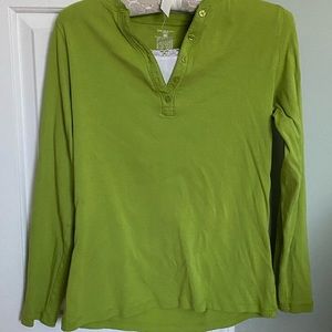 YK2 bright green long sleeve button up